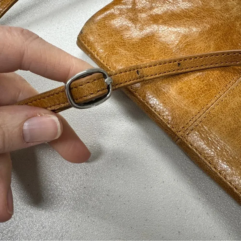 Lodis Tan Leather Crossbody Mini Handbag Purse Bag Womens Magnetic Closure